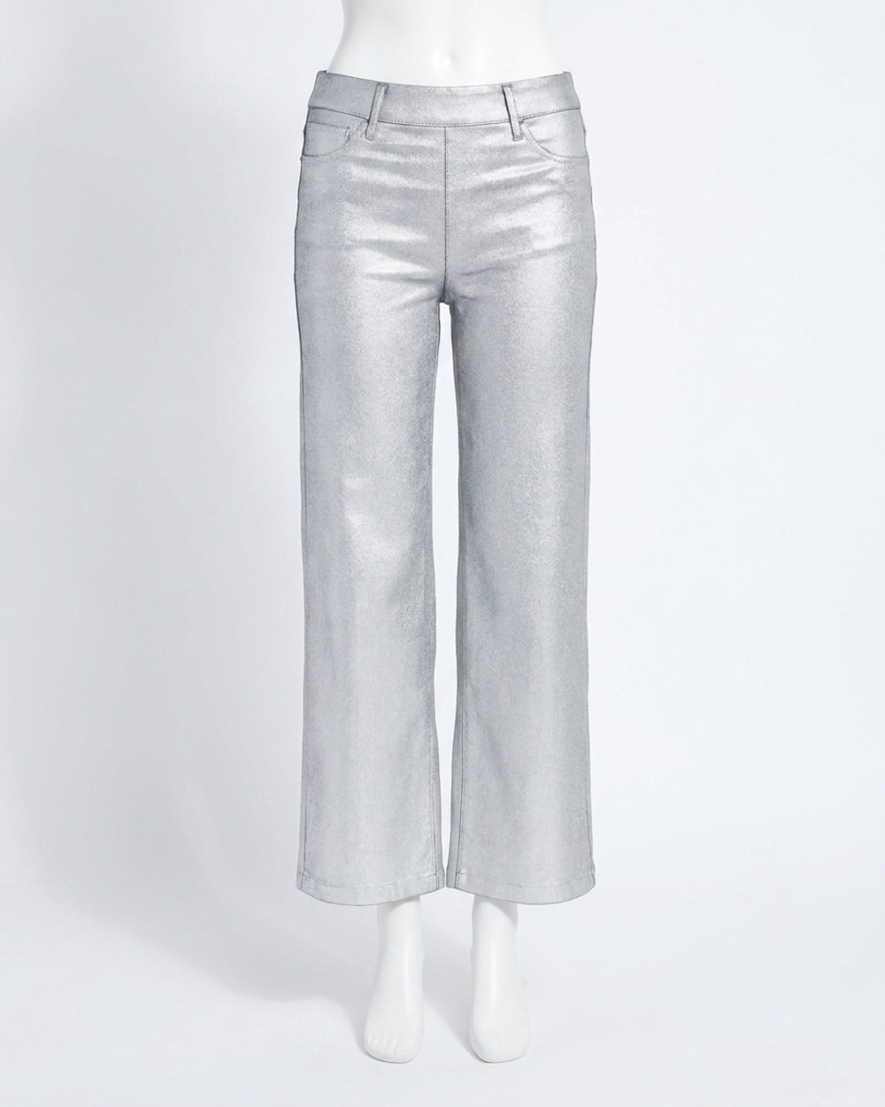 NEW LYSSE coated wide leg pant in metallic